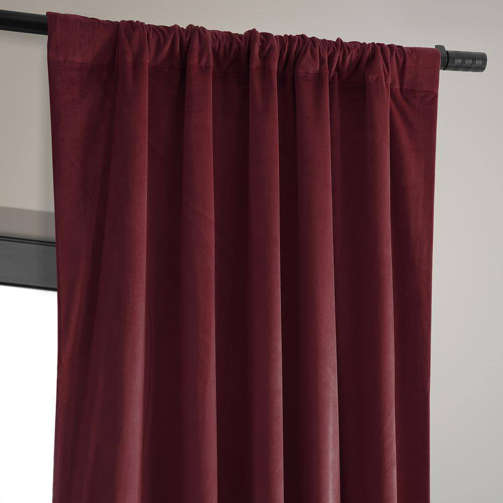Burgundy Velvet Rod Pocket Blackout Curtain - 50 In. W X 108 In. L (1 Panel)