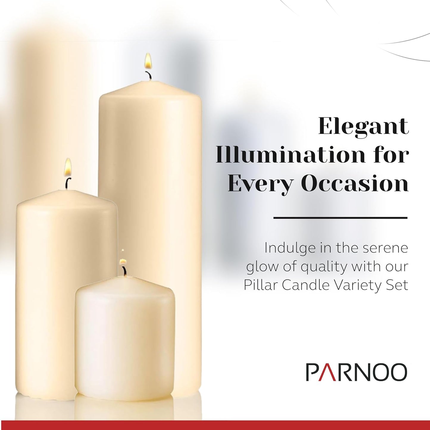 Luxury Ivory Pillar Candles -Set of 3 