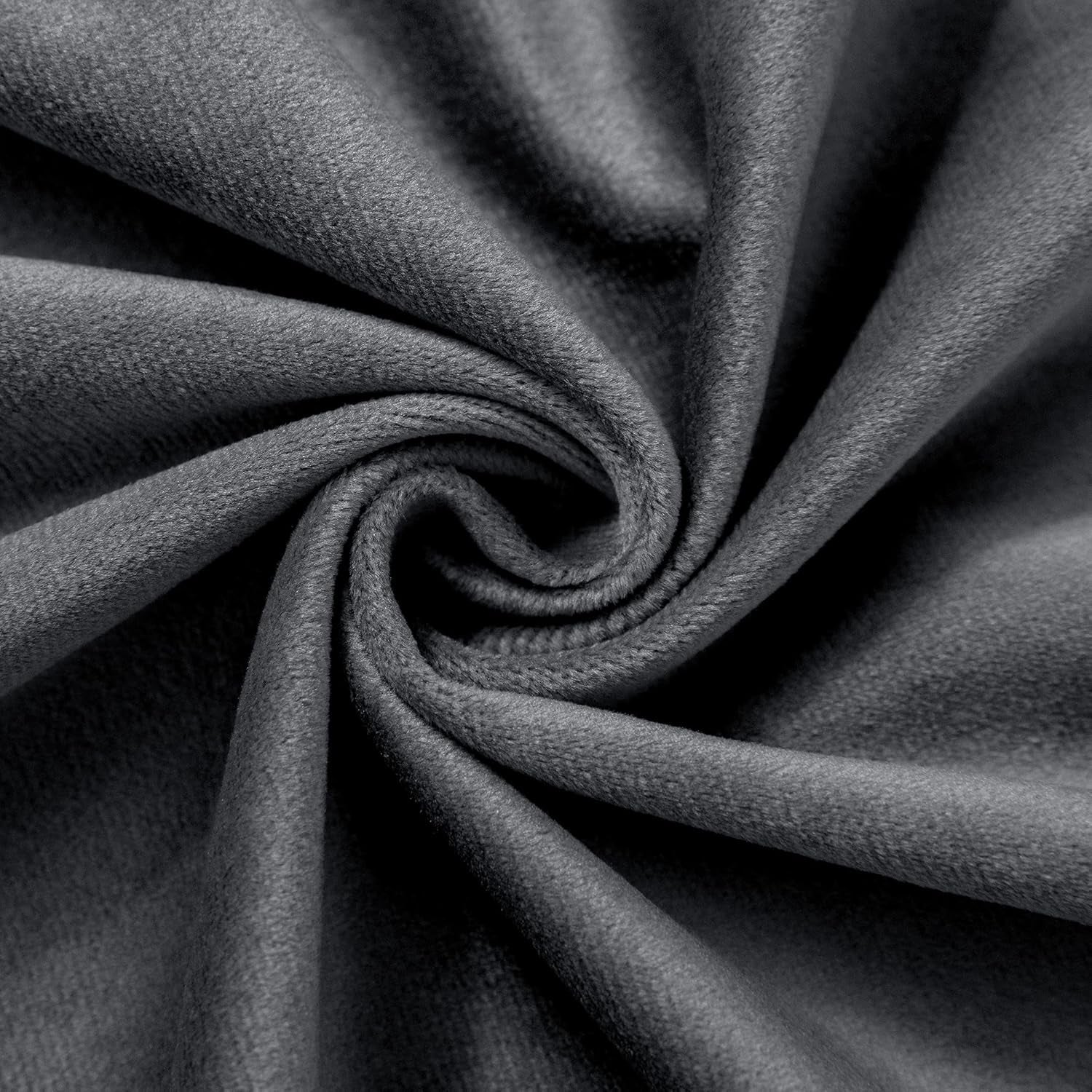 Dark Grey Velvet Curtains - 2 Panels (W52 X L108 Inch)