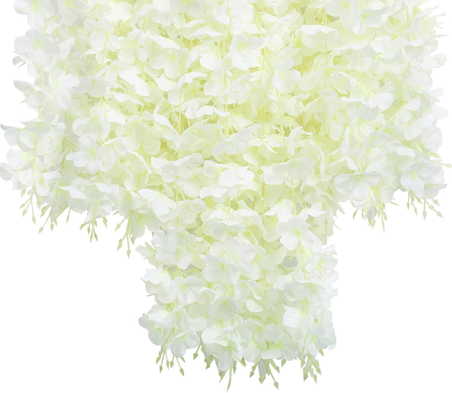 White Wisteria Vine Rattan Hanging - 24 Pack