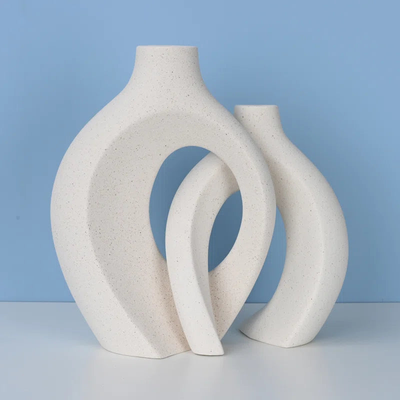 Abstract Handmade Ceramic Vases - Set of 2
