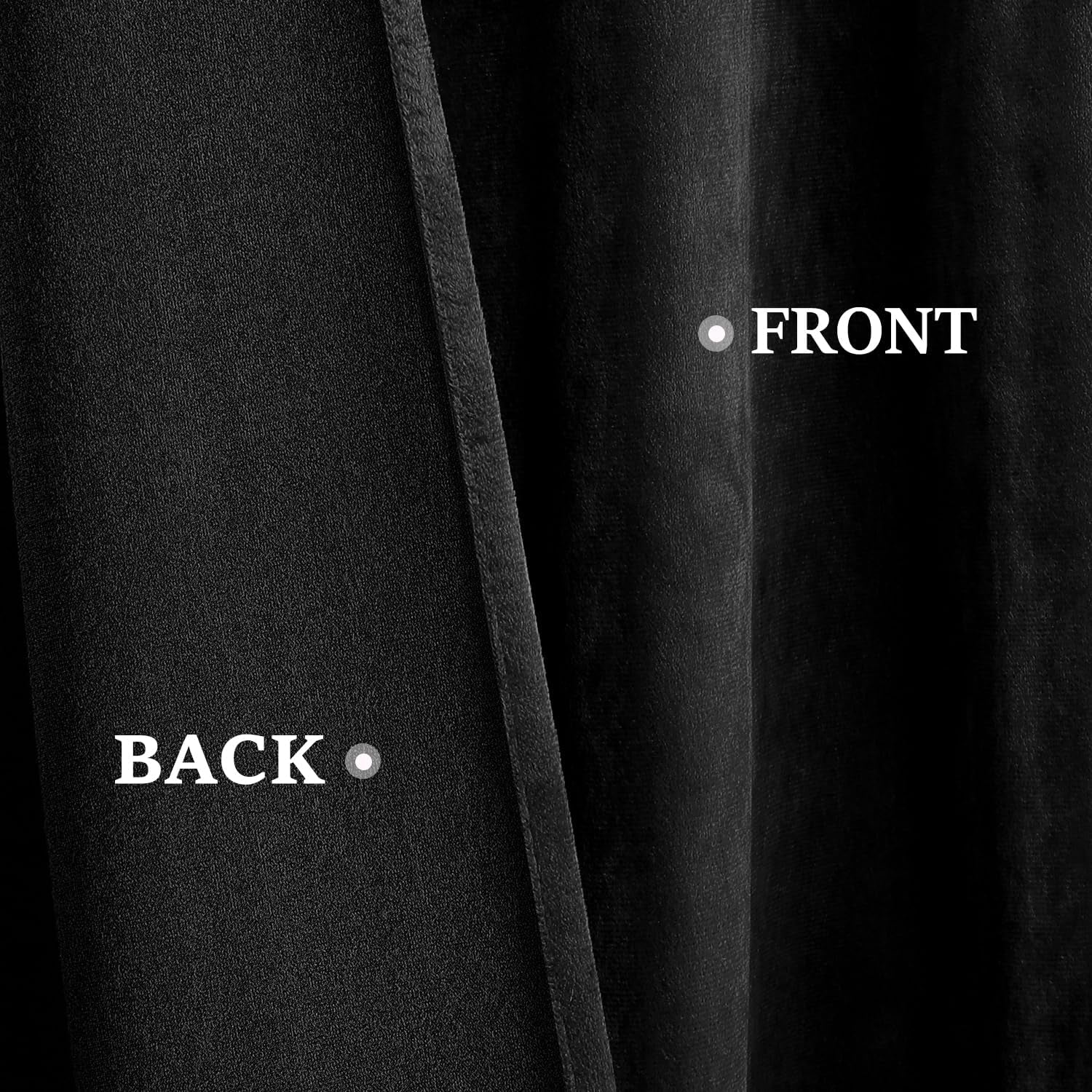 Black Velvet Blackout Curtains - 2 Panels 52 X 108 Inches